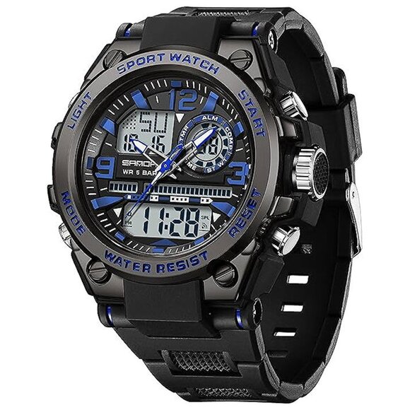 Other - Men's Watches Sports Outdoor Waterproof Military Watch Date 6024_Blue